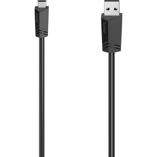 Cablu USB A - mini USB B HAMA 200605, 0.75m, negru Cablu USB A - mini USB B HAMA 200605, 0.75m, negru