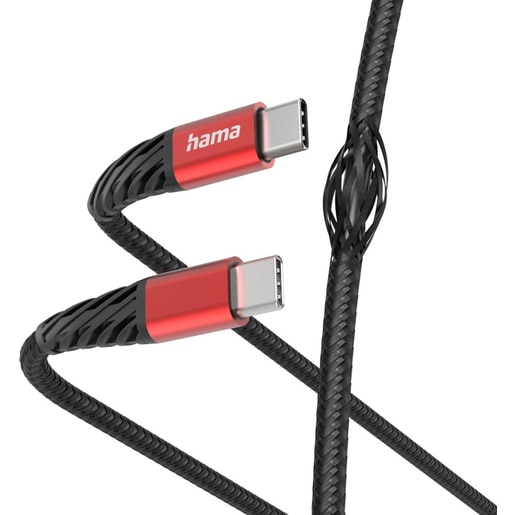 Cablu date HAMA Extreme 201721, USB-C - USB-C, 1.5m, negru-rosu Cablu date HAMA Extreme 201721, USB-C - USB-C, 1.5m, negru-rosu