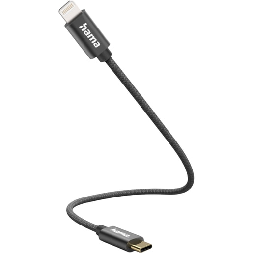 Cablu date HAMA 201601, USB-C - Lightning, 0.2m, negru Cablu date HAMA 201601, USB-C - Lightning, 0.2m, negru
