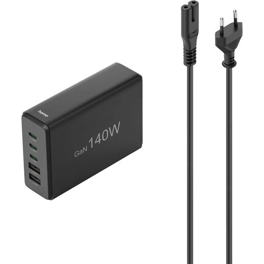 Statie incarcare HAMA 201978, 3x USB-C Power Delivery (PD) 140W, 2x USB-A, negru Statie incarcare HAMA 201978, 3x USB-C Power Delivery (PD) 140W, 2x USB-A, negru