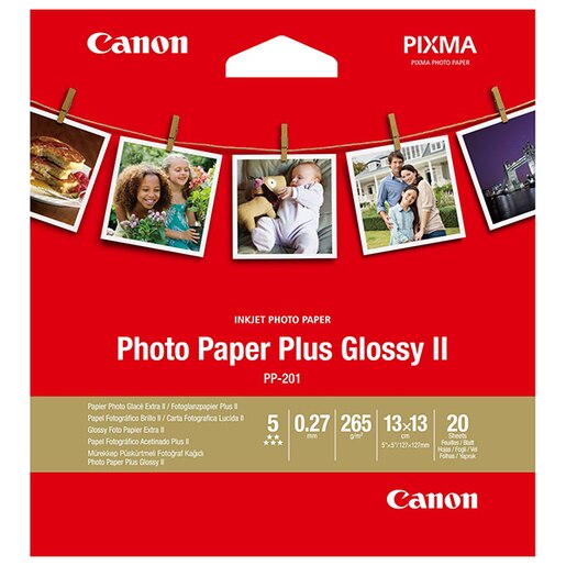 Hartie foto originala CANON Paper Plus Glossy II PP-201, 13 x 13 cm, 20 coli Hartie foto originala CANON Paper Plus Glossy II PP-201, 13 x 13 cm, 20 coli