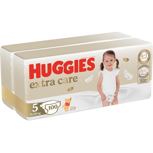 Scutece HUGGIES Extra Care Mega nr 5, Unisex, 15-22 kg, 100 buc Scutece HUGGIES Extra Care Mega nr 5, Unisex, 15-22 kg, 100 buc