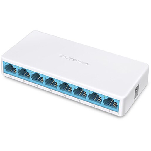 Switch MERCUSYS MS108, 8 porturi Fast Ethernet, alb Switch MERCUSYS MS108, 8 porturi Fast Ethernet, alb
