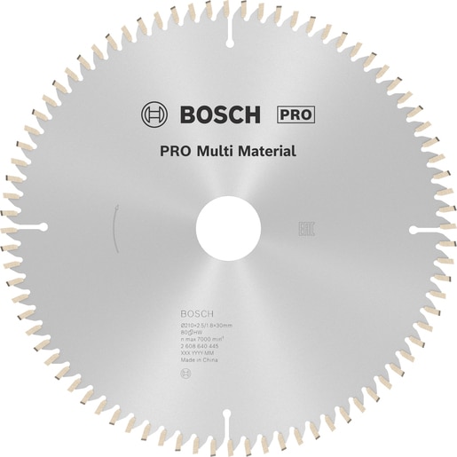 Panza circular BOSCH PRO, multimat, 210 x 30 x 2.5 mm, T80 Panza circular BOSCH PRO, multimat, 210 x 30 x 2.5 mm, T80