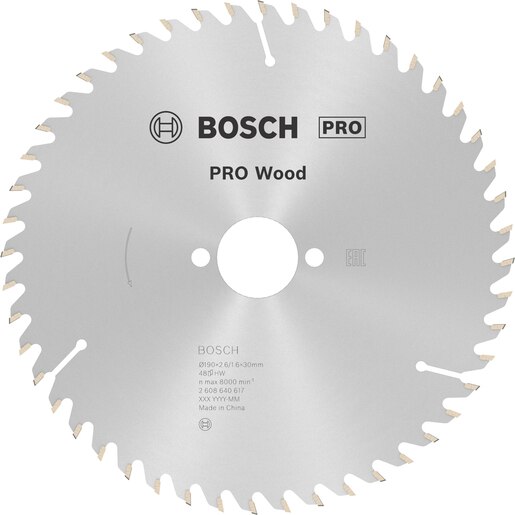 Panza circular Lemn BOSCH PROFESSIONAL, WOOD 190x30x2.6mm T48 Panza circular Lemn BOSCH PROFESSIONAL, WOOD 190x30x2.6mm T48