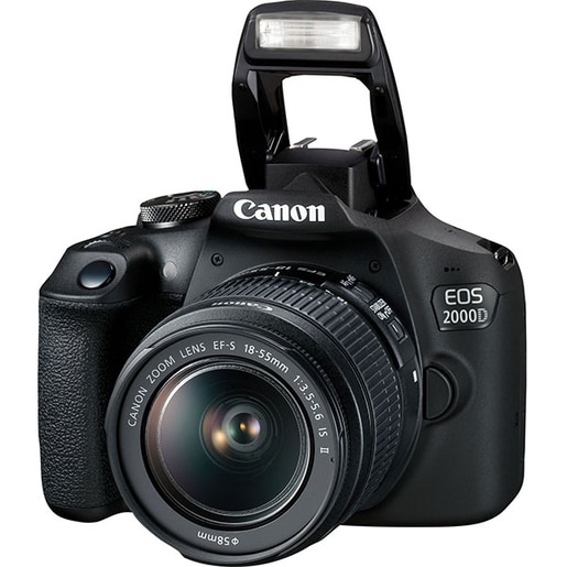 Aparat foto DSLR CANON EOS 2000D 24.1 MP, Wi-Fi, negru + Obiectiv 18-55mm IS SE Aparat foto DSLR CANON EOS 2000D 24.1 MP, Wi-Fi, negru + Obiectiv 18-55mm IS SE