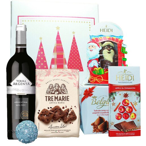 Cos cadou LUXURY BASKETS Red Christmas Box 6RCB Cos cadou LUXURY BASKETS Red Christmas Box 6RCB
