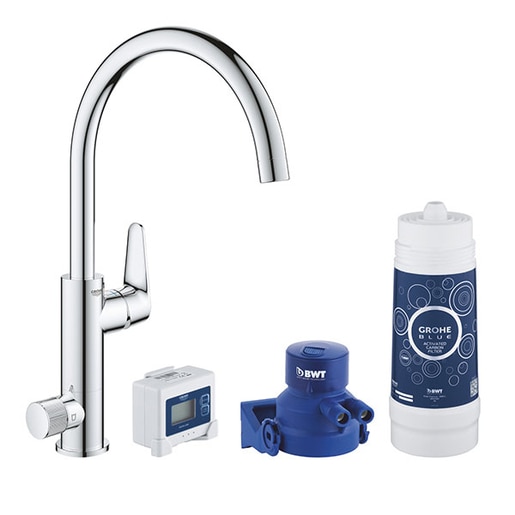 Baterie bucatarie cu filtru GROHE Blue Pure Baucurve 30385000, crom, argintiu Baterie bucatarie cu filtru GROHE Blue Pure Baucurve 30385000, crom, argintiu