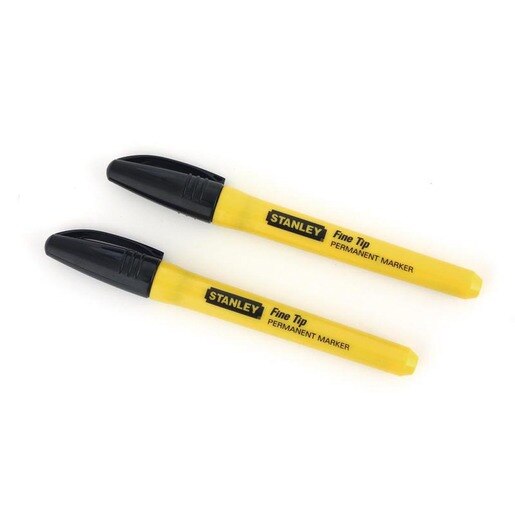 Marker permanent Stanley 0-47-316, varf subtire, 2 bucati, negru Marker permanent Stanley 0-47-316, varf subtire, 2 bucati, negru