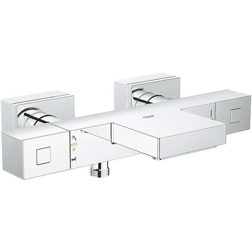 Baterie cada-dus GROHE Cube 34497000, termostat, metal, crom Baterie cada-dus GROHE Cube 34497000, termostat, metal, crom