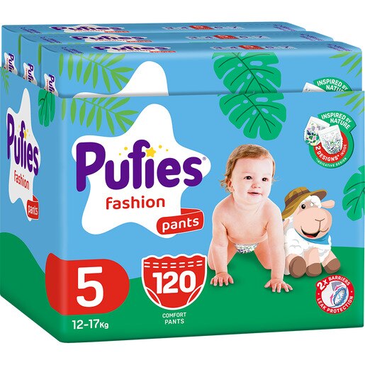 Scutece chilotel PUFIES Fashion&Nature Junior nr 5, Unisex, 12-17 kg, 120buc Scutece chilotel PUFIES Fashion&Nature Junior nr 5, Unisex, 12-17 kg, 120buc