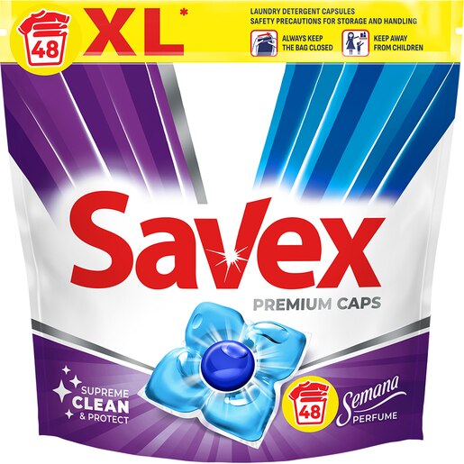 Detergent capsule SAVEX Premium Caps Semana Perfume, 48 capsule Detergent capsule SAVEX Premium Caps Semana Perfume, 48 capsule