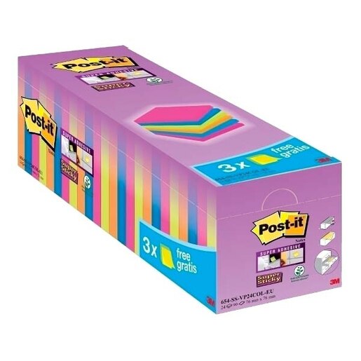 Notite adezive 3M, 240 file, 76 x 76 mm, neon Notite adezive 3M, 240 file, 76 x 76 mm, neon