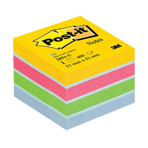 Minicub notite adezive 3M, 400 file, 51 x 51mm, diverse culori Minicub notite adezive 3M, 400 file, 51 x 51mm, diverse culori