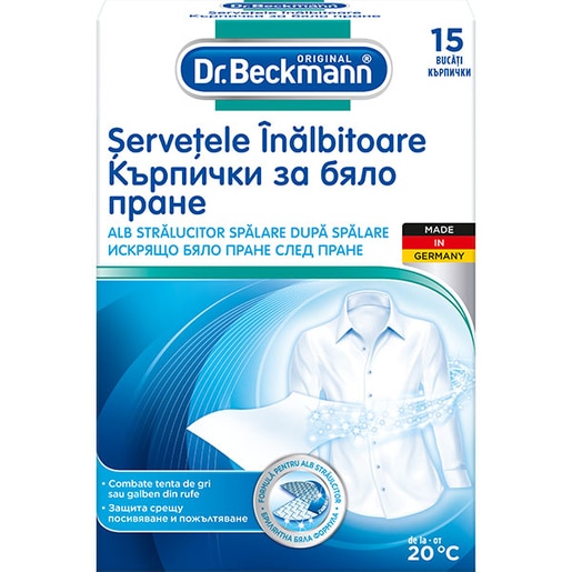 Servetele inalbitoare DR.BECKMANN, 15 buc Servetele inalbitoare DR.BECKMANN, 15 buc