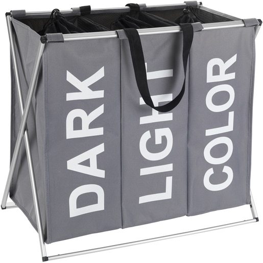 Cos rufe WENKO Trio, poliester/aluminiu, 129 l, gri Cos rufe WENKO Trio, poliester/aluminiu, 129 l, gri