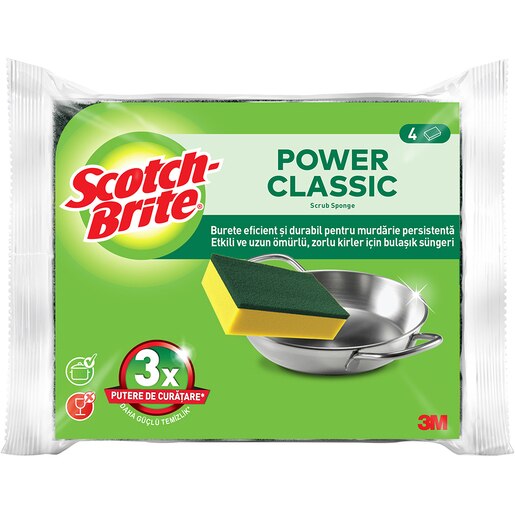 Burete de vase SCOTCH-BRITE MMBU9700, 4 bucati Burete de vase SCOTCH-BRITE MMBU9700, 4 bucati