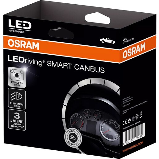 Anulator erori canbus OSRAM LEDriving Smart Canbus LEDSC03-1, 12V, 2buc Anulator erori canbus OSRAM LEDriving Smart Canbus LEDSC03-1, 12V, 2buc
