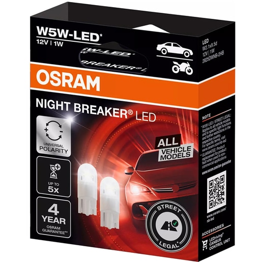 Bec auto LED OSRAM Night Breaker, W5W, 6000K, 19W, 12V, 2buc Bec auto LED OSRAM Night Breaker, W5W, 6000K, 19W, 12V, 2buc