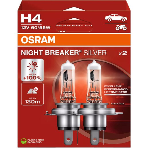 Bec auto Halogen OSRAM Night Breaker Silver, H4, 6000K, 19W, 12V, 1buc Bec auto Halogen OSRAM Night Breaker Silver, H4, 6000K, 19W, 12V, 1buc