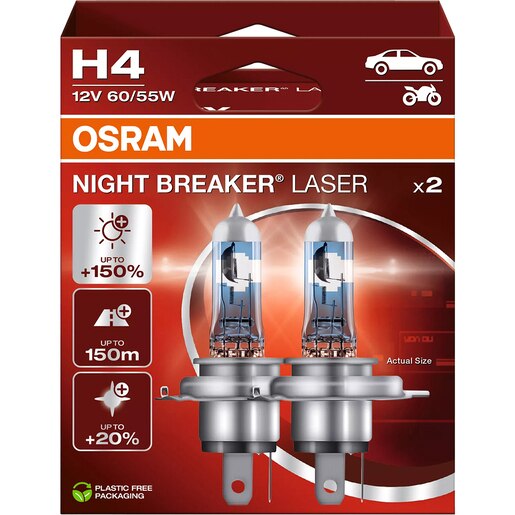 Bec auto Halogen OSRAM Night Breaker Laser, H4, 6000K, 16W, 12V, 2buc Bec auto Halogen OSRAM Night Breaker Laser, H4, 6000K, 16W, 12V, 2buc