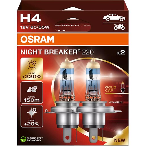 Bec auto Halogen OSRAM Night Breaker, H4, 6000K, 5W, 12V, 2buc Bec auto Halogen OSRAM Night Breaker, H4, 6000K, 5W, 12V, 2buc