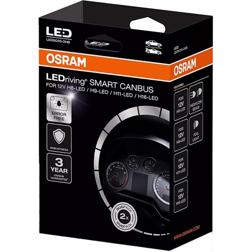 Anulator erori canbud OSRAM LEDribing Smart Canbus, pentru H8, H9, H11, H16, 12V, 2buc Anulator erori canbud OSRAM LEDribing Smart Canbus, pentru H8, H9, H11, H16, 12V, 2buc