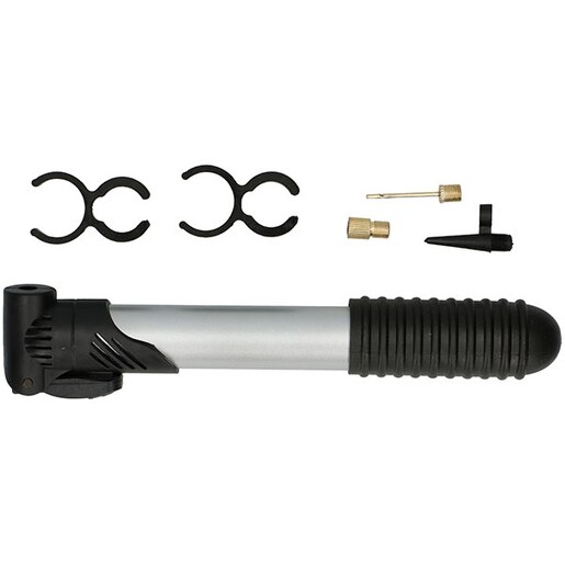Pompa bicicleta DUNLOP, plastic, argintiu-negru Pompa bicicleta DUNLOP, plastic, argintiu-negru