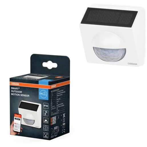 Senzor de miscare OSRAM, IP65, Wi-Fi, incarcare solara, alb Senzor de miscare OSRAM, IP65, Wi-Fi, incarcare solara, alb