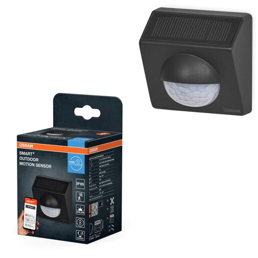 Senzor de miscare OSRAM, IP65, Wi-Fi, incarcare solara, negru Senzor de miscare OSRAM, IP65, Wi-Fi, incarcare solara, negru