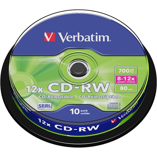 CD-RW VERBATIM 43480, 12x, 700MB, 10buc CD-RW VERBATIM 43480, 12x, 700MB, 10buc