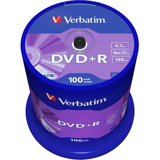 DVD+R VERBATIM 43551, 16x, 4.7GB, 100buc DVD+R VERBATIM 43551, 16x, 4.7GB, 100buc