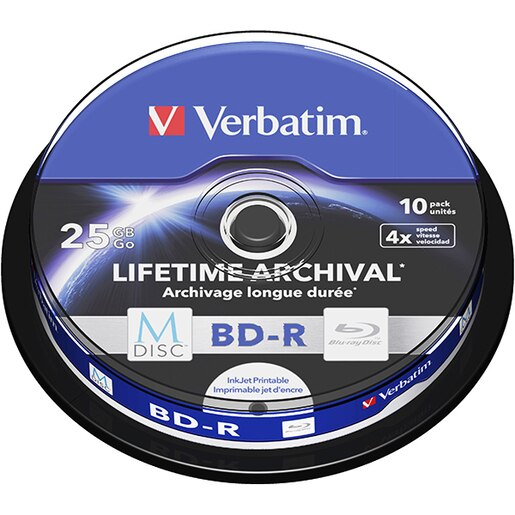 BD-R M-Disc VERBATIM 43825, 4x, 25GB, 10buc BD-R M-Disc VERBATIM 43825, 4x, 25GB, 10buc