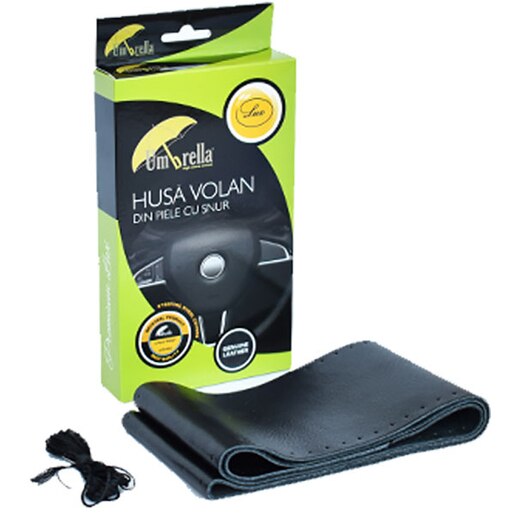 Husa volan UMBRELLA 45714, piele ecologica, negru Husa volan UMBRELLA 45714, piele ecologica, negru
