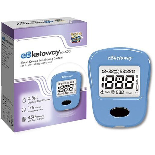 Analizator cetonemie CARESENS EB-KETOWAY, 450 memorii, albastru Analizator cetonemie CARESENS EB-KETOWAY, 450 memorii, albastru