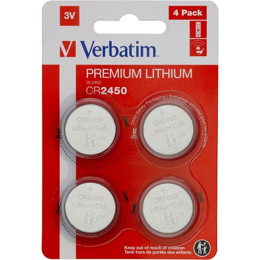 Baterie litiu VERBATIM 49535, CR2450, 3V, 4buc Baterie litiu VERBATIM 49535, CR2450, 3V, 4buc