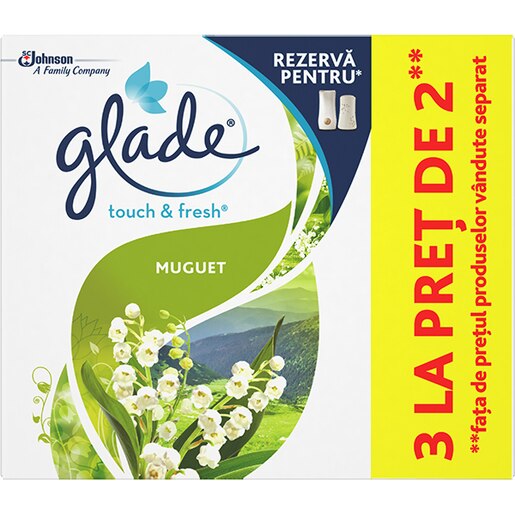 Pachet rezerve odorizant GLADE Touch & Fresh Muguet, 3x10ml Pachet rezerve odorizant GLADE Touch & Fresh Muguet, 3x10ml