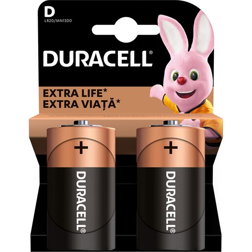 Baterii DURACELL D Basic Duralock, 2 bucati Baterii DURACELL D Basic Duralock, 2 bucati