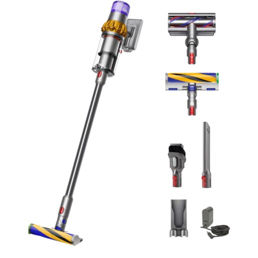 Aspirator vertical DYSON V15 Detect Absolute 2023, 0.76l, 25.2V, autonomie max 60 min, Root Cyclone, argintiu-galben Aspirator vertical DYSON V15 Detect Absolute 2023, 0.76l, 25.2V, autonomie max 60 min, Root Cyclone, argintiu-galben