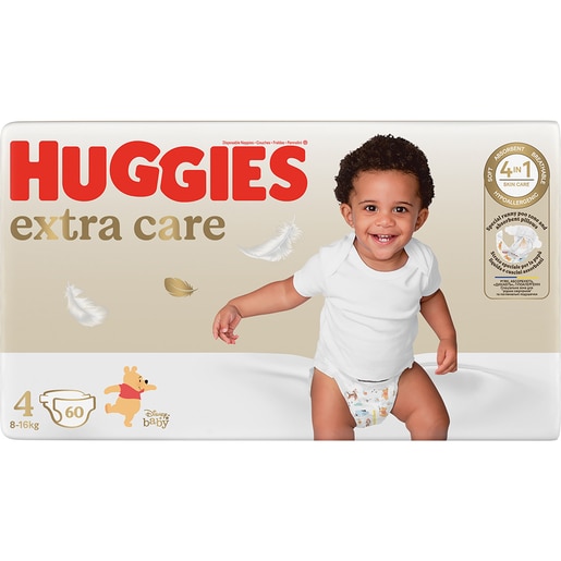 Scutece HUGGIES Extra Care Mega nr 4, 8-16 kg, 60 buc Scutece HUGGIES Extra Care Mega nr 4, 8-16 kg, 60 buc