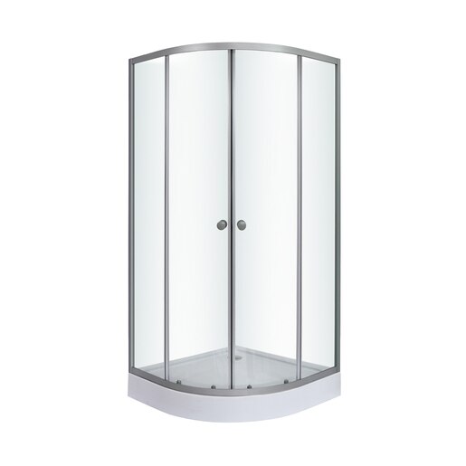 Cabina dus standard WEDDELL, semirotunda, profil aluminiu, sticla securizata, 90 x 90 x 192 cm, alb Cabina dus standard WEDDELL, semirotunda, profil aluminiu, sticla securizata, 90 x 90 x 192 cm, alb