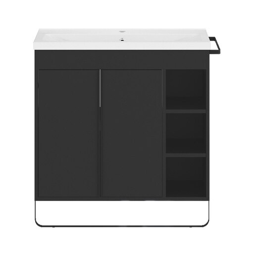 Masca lavoar GoodHome Maza, MDF, 85 x 36 x 82 cm, negru Masca lavoar GoodHome Maza, MDF, 85 x 36 x 82 cm, negru