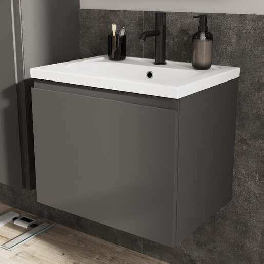 Masca lavoar GoodHome Levanna, suspendata, 60 x 45 x 48 cm, gri Masca lavoar GoodHome Levanna, suspendata, 60 x 45 x 48 cm, gri