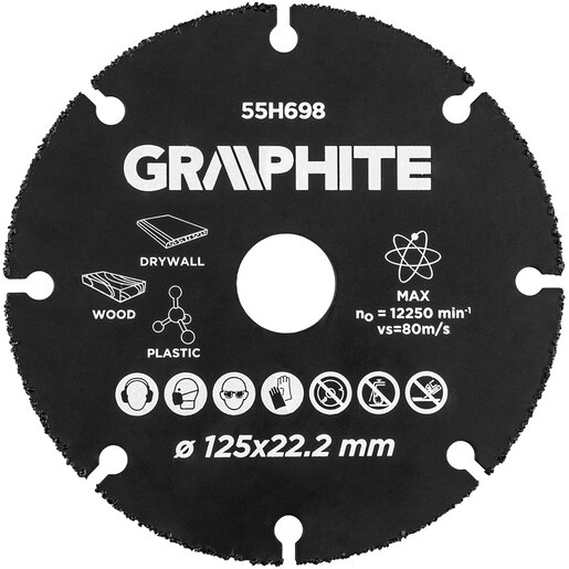 Disc taiere GRAPHITE, lemn, plastic, 125mm, 1buc Disc taiere GRAPHITE, lemn, plastic, 125mm, 1buc