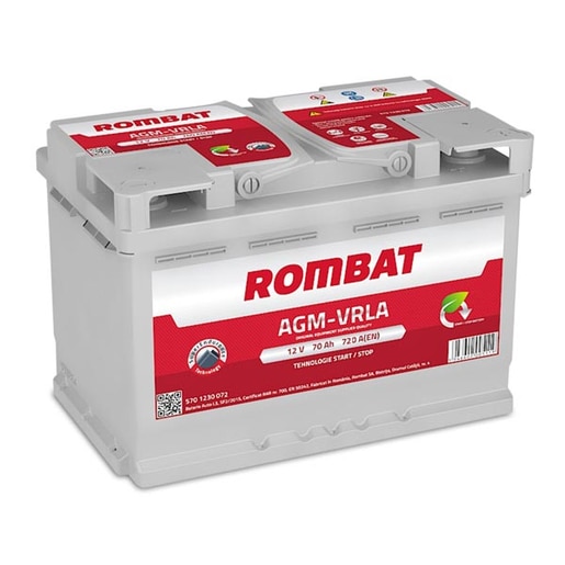 Baterie auto ROMBAT AGM Start-Stop, 12V, 70Ah, 720A Baterie auto ROMBAT AGM Start-Stop, 12V, 70Ah, 720A