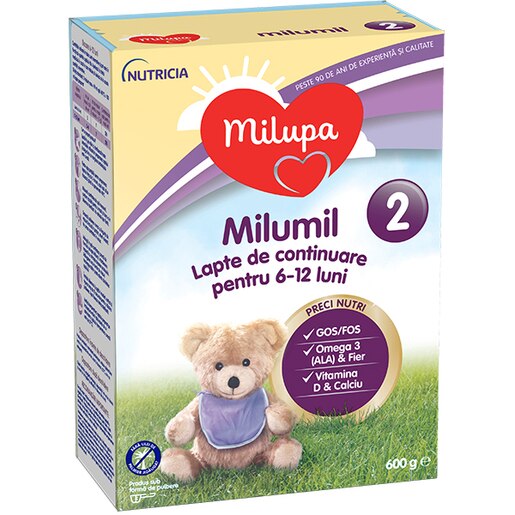 Lapte praf MILUPA MILUMIL 2 PreciNutri 615699, 6-12 luni, 600g Lapte praf MILUPA MILUMIL 2 PreciNutri 615699, 6-12 luni, 600g