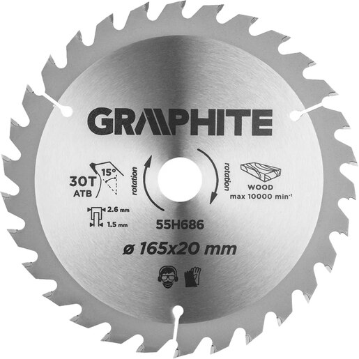 Panza fierastrau GRAPHITE, 165mm, 30dinti, 1buc Panza fierastrau GRAPHITE, 165mm, 30dinti, 1buc
