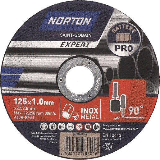 Disc debitare polizor NORTON Expert, 125 x 1 x 22 mm, oxid de aluminiu, maro Disc debitare polizor NORTON Expert, 125 x 1 x 22 mm, oxid de aluminiu, maro