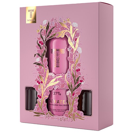 Set Lichior Tatratea Hibiscus & Red Tea, 0.7L + 2 pahare Set Lichior Tatratea Hibiscus & Red Tea, 0.7L + 2 pahare