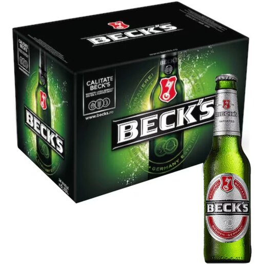 Bere blonda Becks bax 0.33L x 24 sticle Bere blonda Becks bax 0.33L x 24 sticle